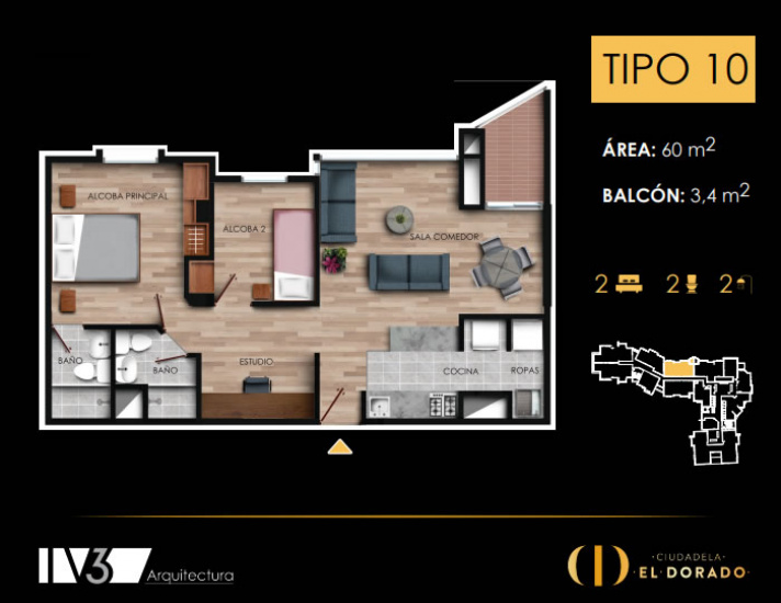 TIPO 10, 60 m2