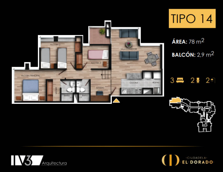 TIPO 14, 78 m2